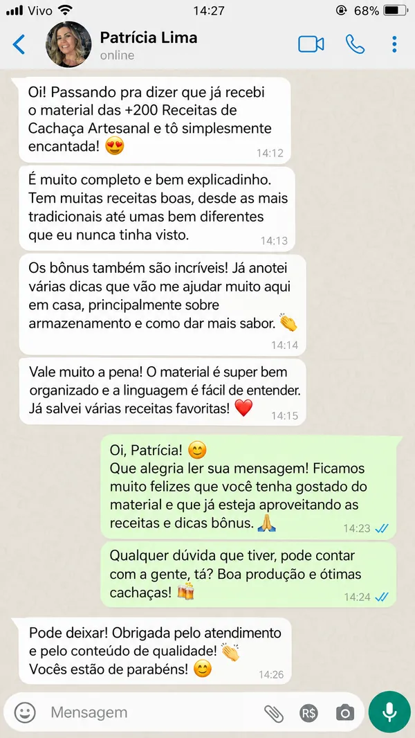 Depoimento 5 sobre as batidas de cachaças artesanais
